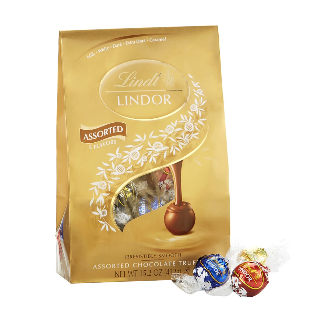 Lindt Lindor Chocolate Truffles, Assorted Platinum Bag, 15.2