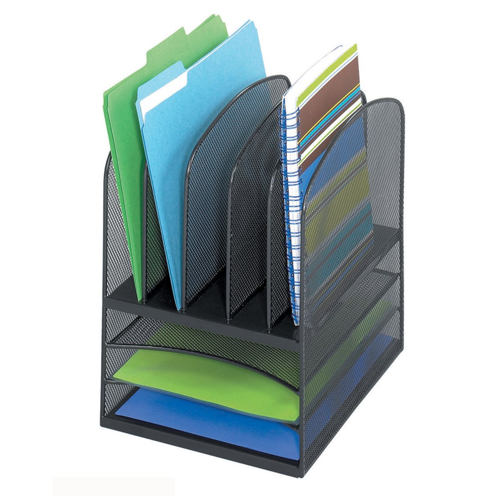 Safco® Onyx™ Mesh Desk Organizer, 3 Horizontal/5 Upright,