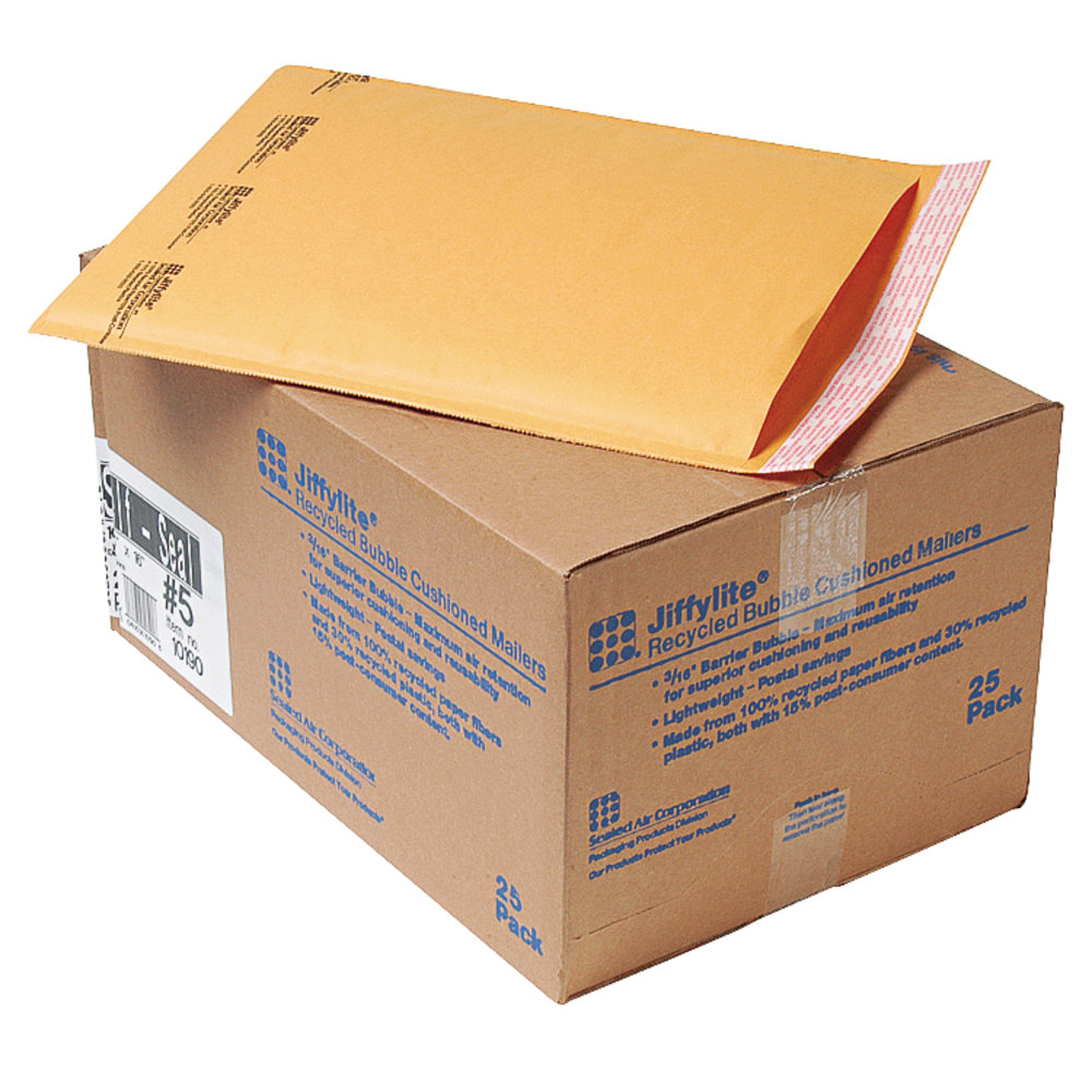 Sealed Air Jiffylite Self-Seal Bubble Mailers, Size #5,