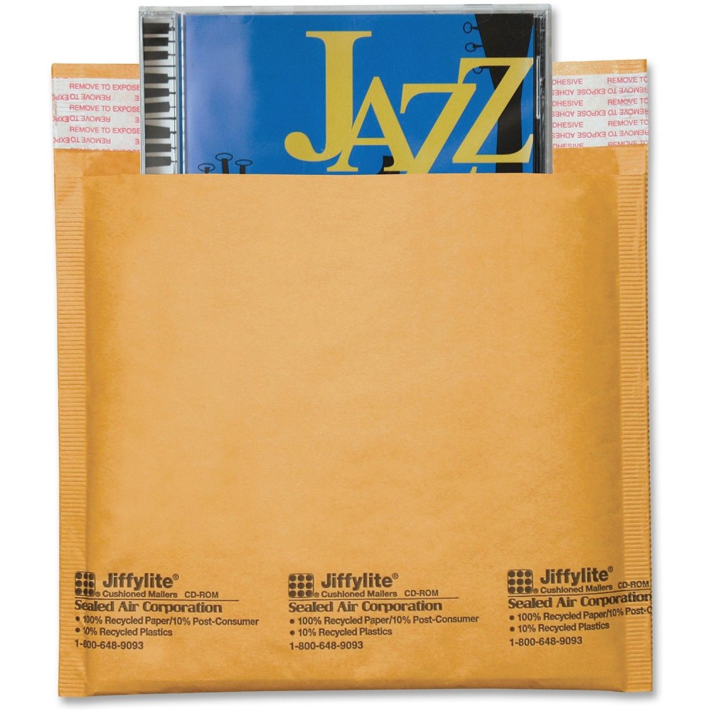Sealed Air Jiffylite® Self-Seal CD/DVD Bubble Mailers, 7