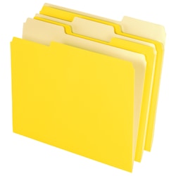 Office Depot® Brand 2-Tone File Folders, 1/3 Cut, Letter Size, Yellow, Box Of 100