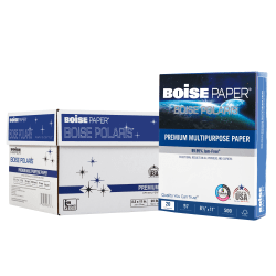 Boise® POLARIS® Premium Multi-Use Printer & Copy Paper, 10 Reams, White, Letter (8.5"x11"), 5000 Sheets Per Case, 20 Lb, 97 Brightness, FSC® Certified