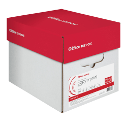 Office Depot® Multi-Use Printer & Copy Paper, 5 Reams, White, Letter (8.5" x 11"), 2500 Sheets Per Case, 20 Lb, 92 Brightness, 851201CS