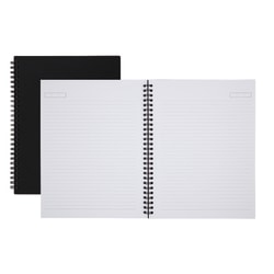 Office Depot® Brand Wirebound Business Notebook, Hard Back Cover, 7-1/4" x 9-1/2", Narrow Ruled, 80 Sheets, Black