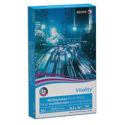 Xerox® Vitality™ Multi-Use Printer & Copy Paper, 1 Ream, White, Legal (8.5" x 14"), 500 Sheets Per Ream, 20 Lb, 92 Brightness, FSC® Certified
