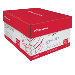 Office Depot® Multi-Use Printer & Copy Paper, 10 Reams, White, Legal (8.5" x 14"), 5000 Sheets Per Case, 20 Lb, 92 Brightness