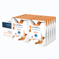 Hammermill® Premium Multi-Use Printer & Copy Paper, 10 Reams, White, Letter (8.5" x 11"), 5000 Sheets Per Case, 20 Lb, 97 Brightness