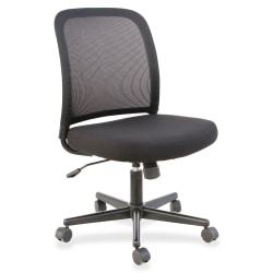 LYS NuSparc Mesh Back Armless Mesh/Fabric Task Chair, Black