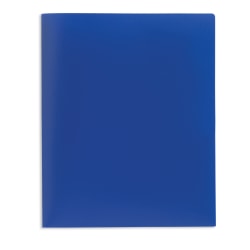 Office Depot® Brand School-Grade 2-Pocket Poly Folder, Letter Size, Blue