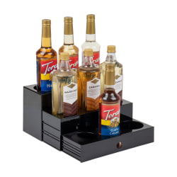 Mind Reader 9-Compartment Nested Syrup Bottle Holder, 7"H x 12-1/2"W x 14-1/4"D, Black