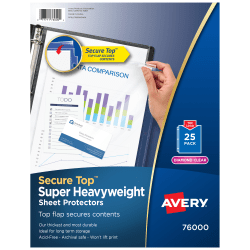 Avery® Secure-Top Sheet Protectors, Super Heavyweight, Diamond Clear, Pack Of 25