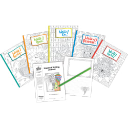 Barker Creek Color Me! Boho-Inspired Writing Journals, 8-1/2" x 11", College Ruled, 48 Pages (24 Sheets), Set Of 5